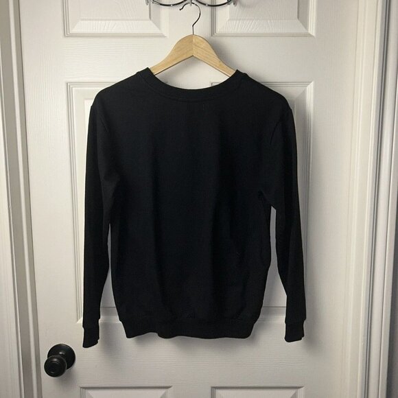 Mango Bloggers # Black Long Sleeve Crew Neck Pullover Sweatshirt Size Small - Picture 4 of 6
